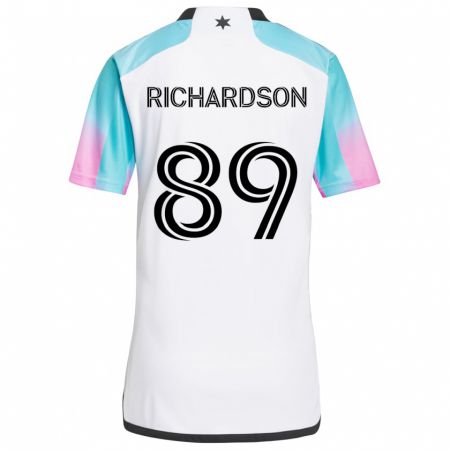 Kandiny Férfi Nick Richardson #89 Fehér Kék Fekete Idegenbeli Jersey 2024/25 Mez Póló Ing