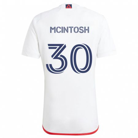 Kandiny Férfi Damario Mcintosh #30 Fehér Piros Idegenbeli Jersey 2024/25 Mez Póló Ing