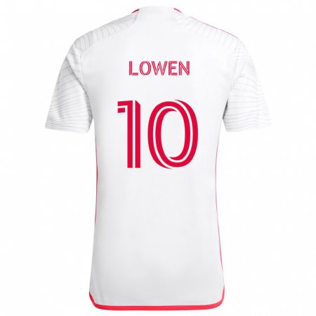 Kandiny Férfi Eduard Löwen #10 Fehér Piros Idegenbeli Jersey 2024/25 Mez Póló Ing