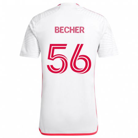 Kandiny Férfi Ryan Becher #56 Fehér Piros Idegenbeli Jersey 2024/25 Mez Póló Ing