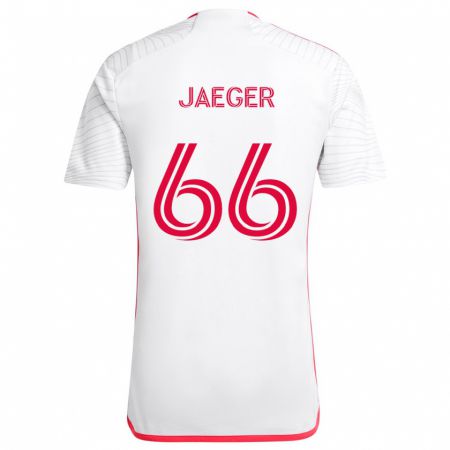 Kandiny Férfi Kai Jaeger #66 Fehér Piros Idegenbeli Jersey 2024/25 Mez Póló Ing