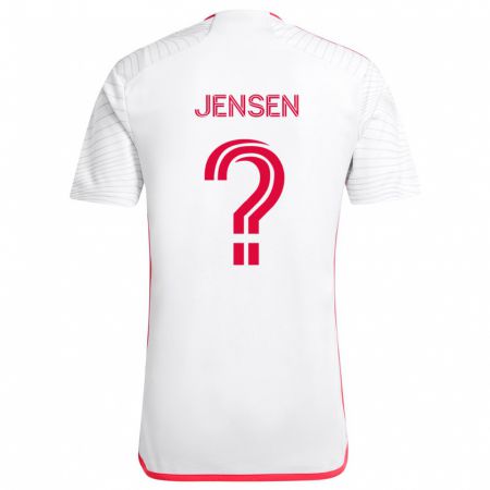 Kandiny Férfi Isak Jensen #0 Fehér Piros Idegenbeli Jersey 2024/25 Mez Póló Ing