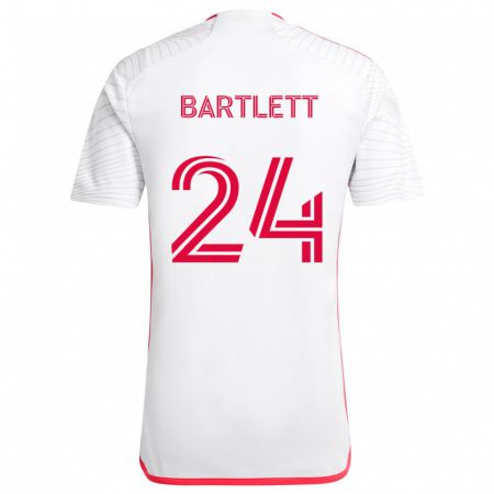 Kandiny Férfi Lucas Bartlett #24 Fehér Piros Idegenbeli Jersey 2024/25 Mez Póló Ing