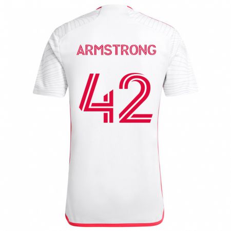 Kandiny Férfi Ezra Armstrong #42 Fehér Piros Idegenbeli Jersey 2024/25 Mez Póló Ing