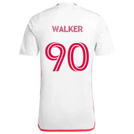 Kandiny Férfi Eric Walker #90 Fehér Piros Idegenbeli Jersey 2024/25 Mez Póló Ing