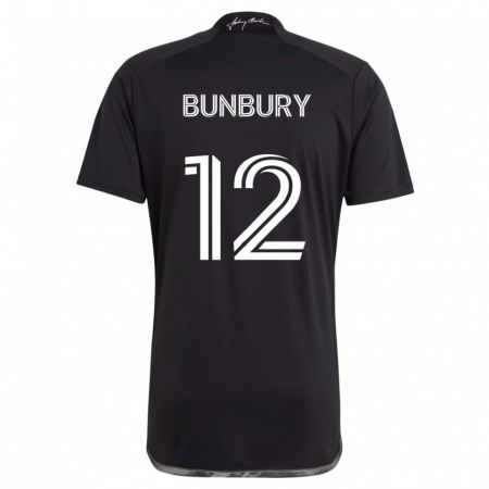 Kandiny Férfi Teal Bunbury #12 Fekete Idegenbeli Jersey 2024/25 Mez Póló Ing