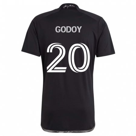 Kandiny Férfi Aníbal Godoy #20 Fekete Idegenbeli Jersey 2024/25 Mez Póló Ing