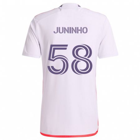 Kandiny Férfi Juninho #58 Fehér Piros Lila Idegenbeli Jersey 2024/25 Mez Póló Ing