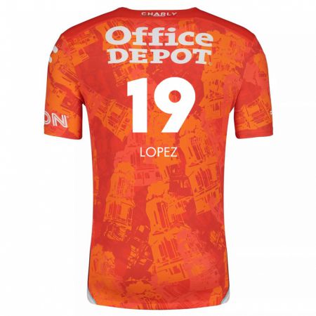 Kandiny Férfi Javier Eduardo López #19 Narancssárga Fehér Idegenbeli Jersey 2024/25 Mez Póló Ing