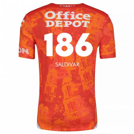 Kandiny Férfi José Saldívar #186 Narancssárga Fehér Idegenbeli Jersey 2024/25 Mez Póló Ing