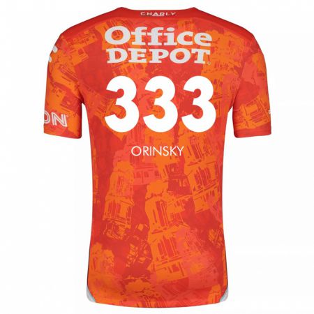 Kandiny Férfi Edson Orinsky #333 Narancssárga Fehér Idegenbeli Jersey 2024/25 Mez Póló Ing