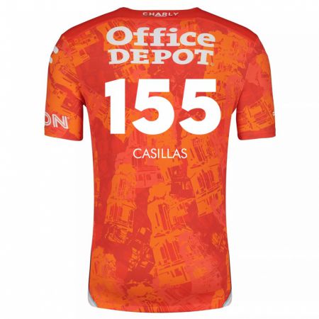 Kandiny Férfi Johan Casillas #155 Narancssárga Fehér Idegenbeli Jersey 2024/25 Mez Póló Ing