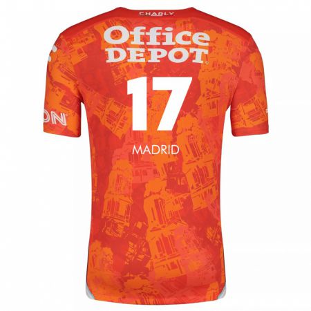 Kandiny Férfi Yanín Madrid #17 Narancssárga Fehér Idegenbeli Jersey 2024/25 Mez Póló Ing