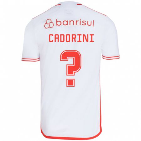 Kandiny Férfi Matheus Cadorini #0 Fehér Piros Idegenbeli Jersey 2024/25 Mez Póló Ing