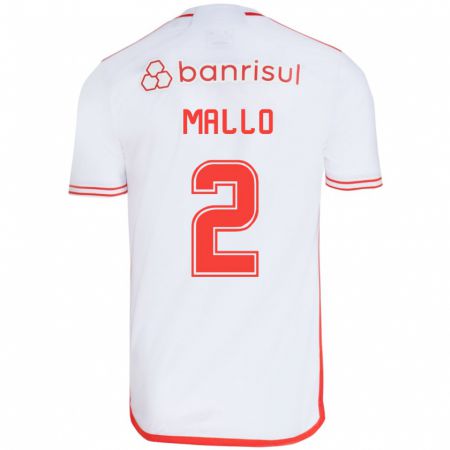 Kandiny Férfi Hugo Mallo #2 Fehér Piros Idegenbeli Jersey 2024/25 Mez Póló Ing