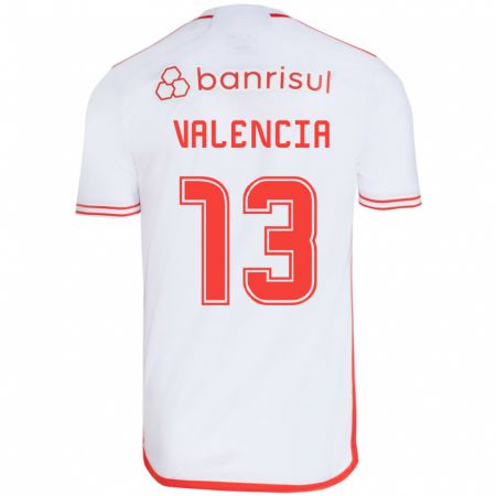 Kandiny Férfi Enner Valencia #13 Fehér Piros Idegenbeli Jersey 2024/25 Mez Póló Ing