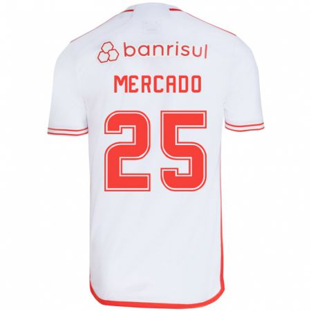 Kandiny Férfi Gabriel Mercado #25 Fehér Piros Idegenbeli Jersey 2024/25 Mez Póló Ing