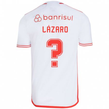 Kandiny Férfi Lázaro #0 Fehér Piros Idegenbeli Jersey 2024/25 Mez Póló Ing