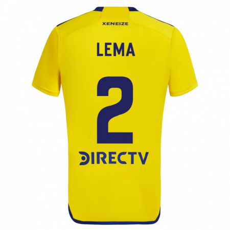 Kandiny Férfi Cristian Lema #2 Sárga Kék Idegenbeli Jersey 2024/25 Mez Póló Ing