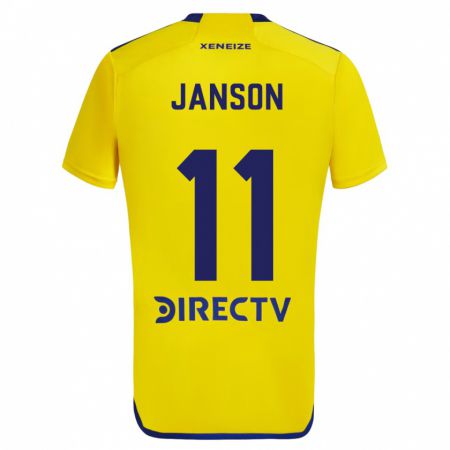 Kandiny Férfi Lucas Janson #11 Sárga Kék Idegenbeli Jersey 2024/25 Mez Póló Ing