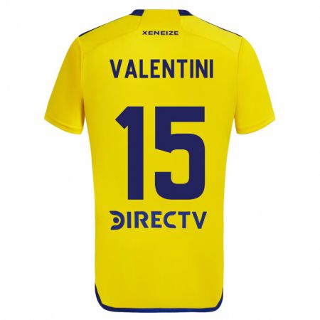 Kandiny Férfi Nicolás Valentini #15 Sárga Kék Idegenbeli Jersey 2024/25 Mez Póló Ing