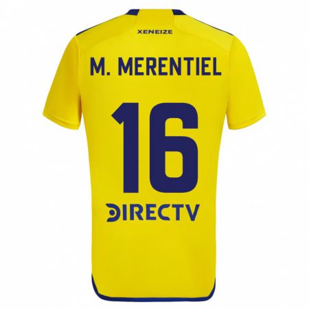 Kandiny Férfi Miguel Merentiel #16 Sárga Kék Idegenbeli Jersey 2024/25 Mez Póló Ing