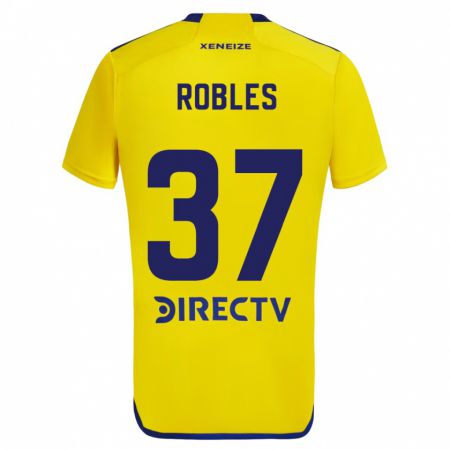 Kandiny Férfi Sebastián Díaz Robles #37 Sárga Kék Idegenbeli Jersey 2024/25 Mez Póló Ing