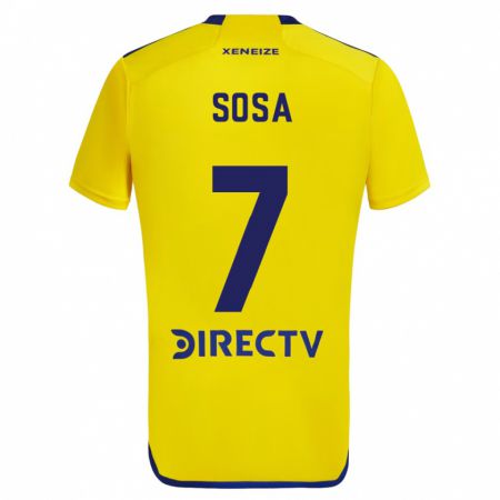 Kandiny Férfi Elián Sosa #7 Sárga Kék Idegenbeli Jersey 2024/25 Mez Póló Ing