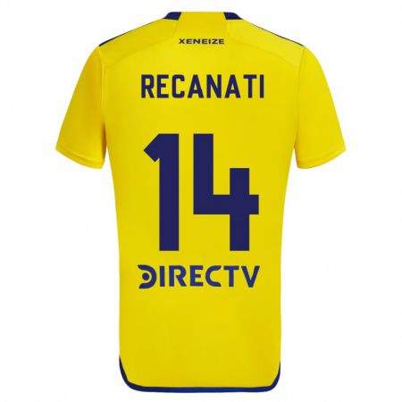 Kandiny Férfi Bianca Recanati #14 Sárga Kék Idegenbeli Jersey 2024/25 Mez Póló Ing