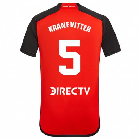 Kandiny Férfi Matías Kranevitter #5 Piros Fekete Fehér Idegenbeli Jersey 2024/25 Mez Póló Ing