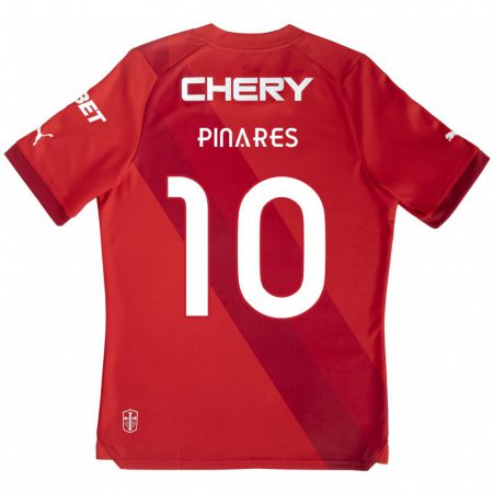 Kandiny Férfi César Pinares #10 Piros Fehér Idegenbeli Jersey 2024/25 Mez Póló Ing