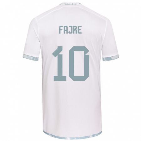 Kandiny Férfi Nicole Fajre #10 Fehér Szürke Idegenbeli Jersey 2024/25 Mez Póló Ing