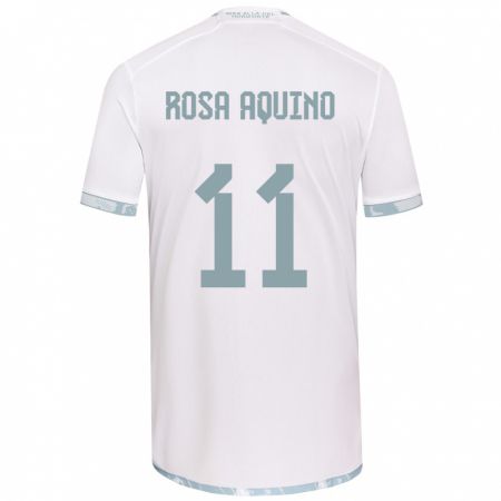 Kandiny Férfi Rosa Aquino #11 Fehér Szürke Idegenbeli Jersey 2024/25 Mez Póló Ing