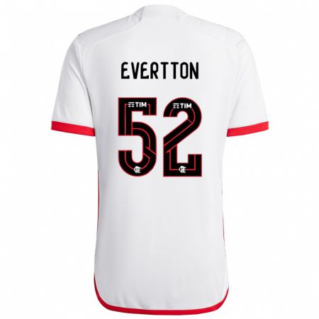 Kandiny Férfi Evertton #52 Fehér Piros Idegenbeli Jersey 2024/25 Mez Póló Ing