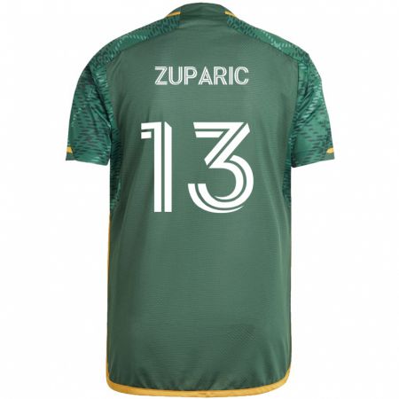 Kandiny Női Dario Zuparic #13 Zöld Narancs Hazai Jersey 2024/25 Mez Póló Ing