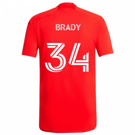 Kandiny Női Chris Brady #34 Piros Fehér Hazai Jersey 2024/25 Mez Póló Ing