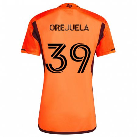 Kandiny Női Jesus Orejuela #39 Narancs Fekete Hazai Jersey 2024/25 Mez Póló Ing