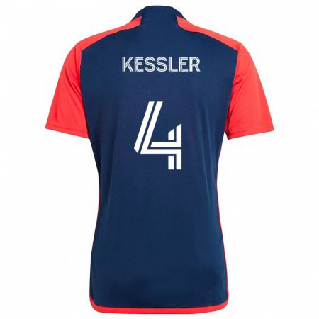 Kandiny Női Henry Kessler #4 Kék Piros Hazai Jersey 2024/25 Mez Póló Ing