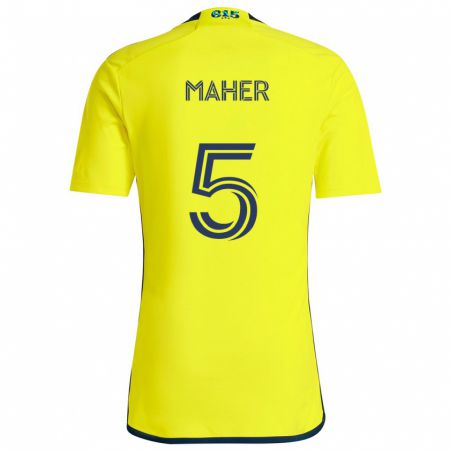 Kandiny Női Jack Maher #5 Sárga Kék Hazai Jersey 2024/25 Mez Póló Ing