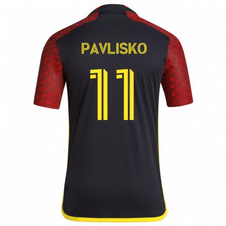 Kandiny Női Kirsten Pavlisko #11 Piros Fekete Idegenbeli Jersey 2024/25 Mez Póló Ing