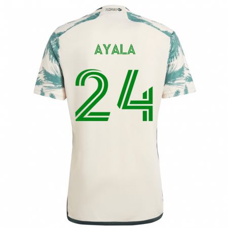 Kandiny Női David Ayala #24 Bézs Barna Idegenbeli Jersey 2024/25 Mez Póló Ing