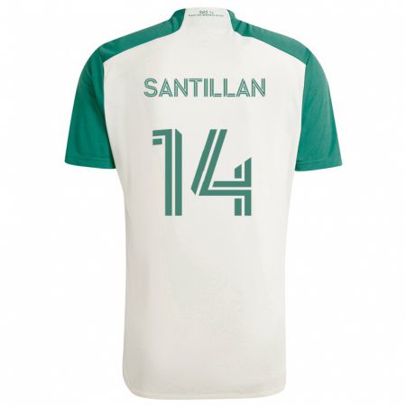 Kandiny Női Jonathan Santillan #14 Barna Színek Zöld Idegenbeli Jersey 2024/25 Mez Póló Ing