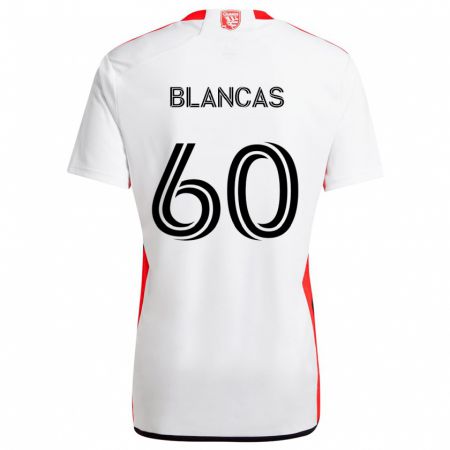 Kandiny Női Eduardo Blancas #60 Fehér Piros Idegenbeli Jersey 2024/25 Mez Póló Ing