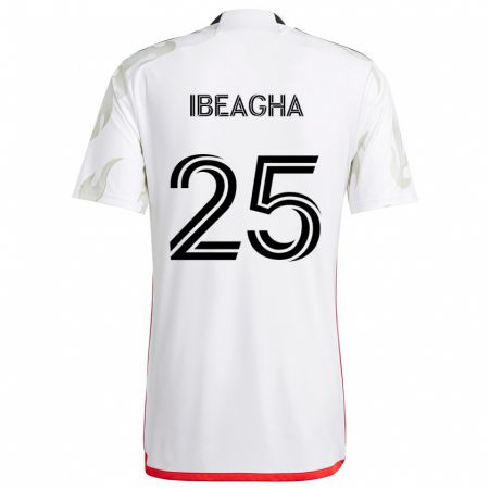 Kandiny Női Sebastien Ibeagha #25 Fehér Piros Fekete Idegenbeli Jersey 2024/25 Mez Póló Ing