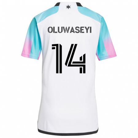 Kandiny Női Tani Oluwaseyi #14 Fehér Kék Fekete Idegenbeli Jersey 2024/25 Mez Póló Ing