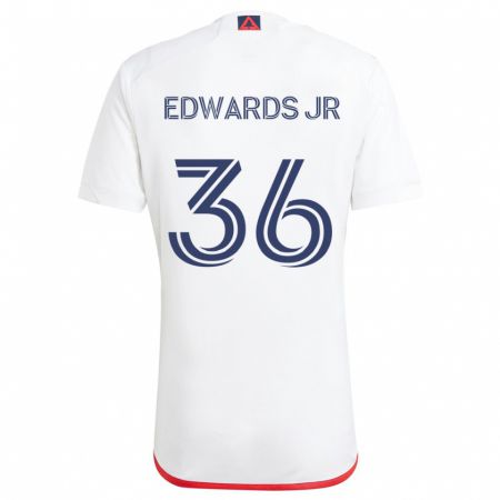 Kandiny Női Earl Edwards Jr. #36 Fehér Piros Idegenbeli Jersey 2024/25 Mez Póló Ing