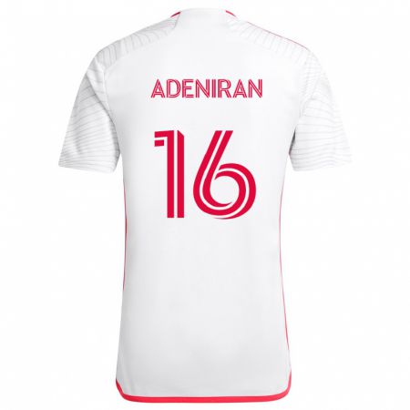 Kandiny Női Samuel Adeniran #16 Fehér Piros Idegenbeli Jersey 2024/25 Mez Póló Ing