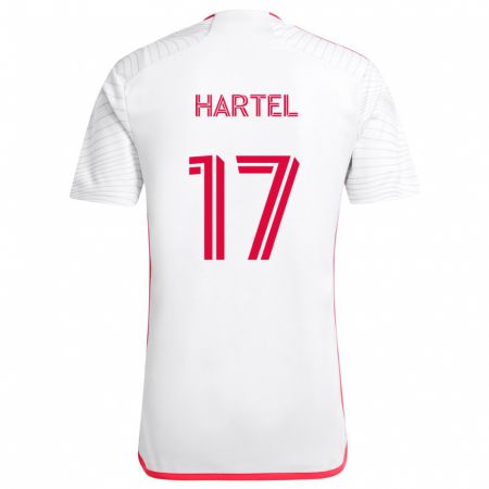 Kandiny Női Marcel Hartel #17 Fehér Piros Idegenbeli Jersey 2024/25 Mez Póló Ing