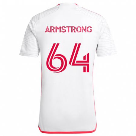 Kandiny Női Dida Armstrong #64 Fehér Piros Idegenbeli Jersey 2024/25 Mez Póló Ing