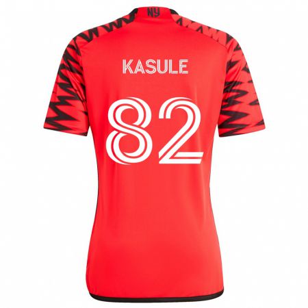 Kandiny Női Ibrahim Kasule #82 Piros Fekete Fehér Idegenbeli Jersey 2024/25 Mez Póló Ing